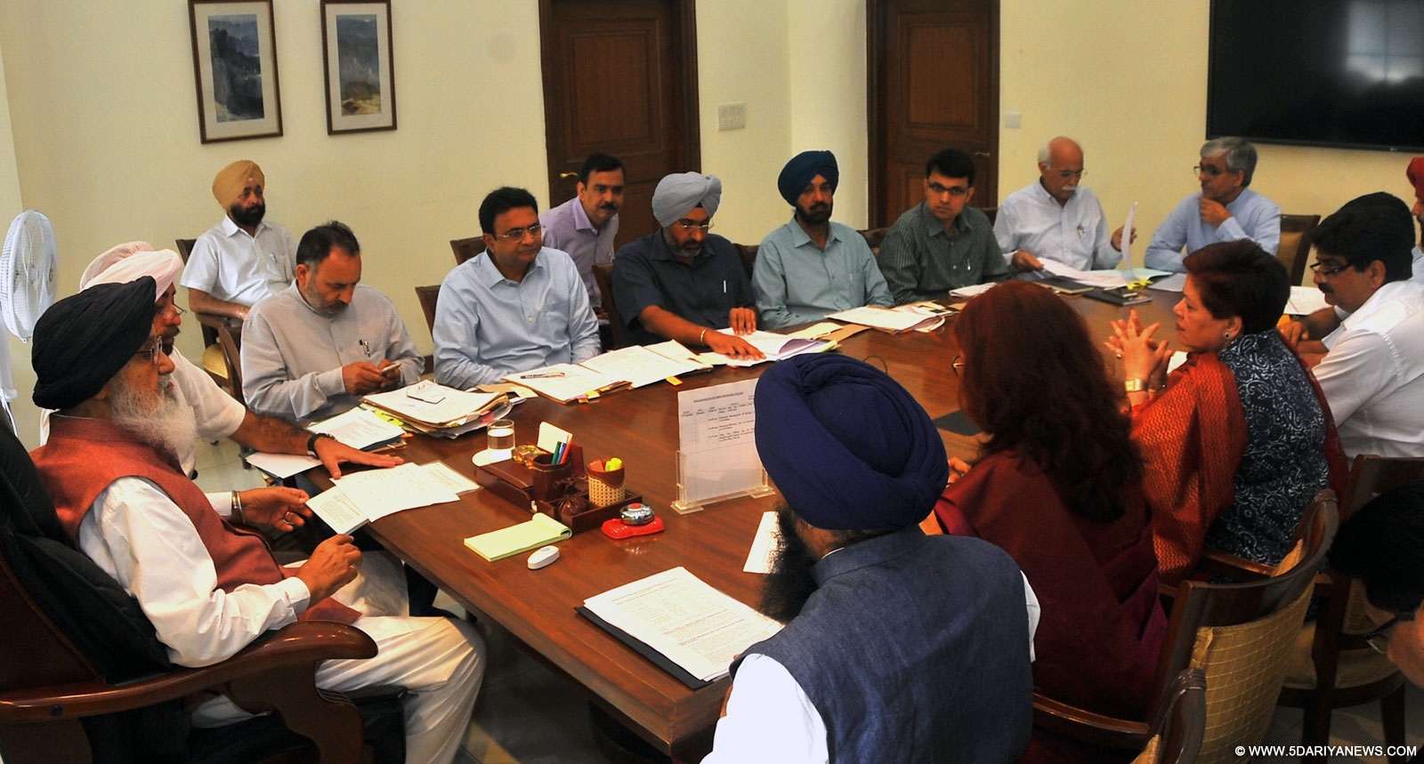 Punjab Chief Minister Mr. Parkash Singh Badal presiding over a meeting to review the progress of heritage projects at CMO on Monday
