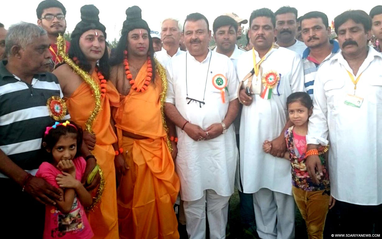 Chander Prakash Ganga greets people on Dussehra