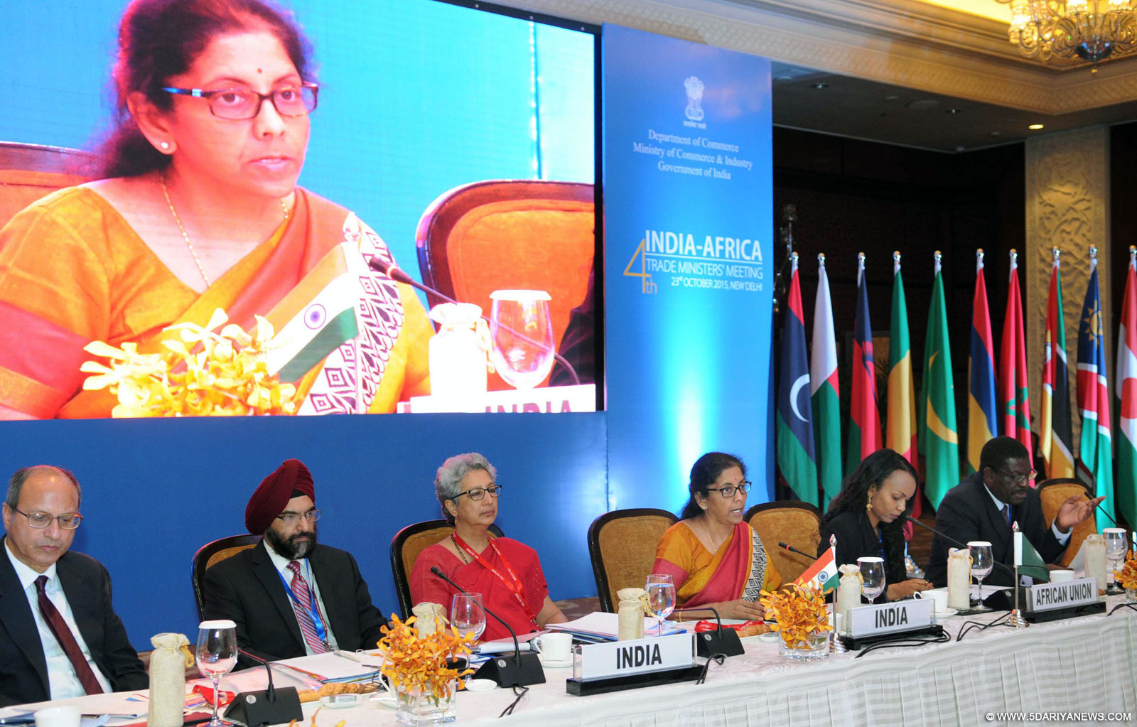 The Minister of State for Commerce & Industry (Independent Charge), Smt. Nirmala Sitharaman addressing the 4th India-Africa Trade Ministers