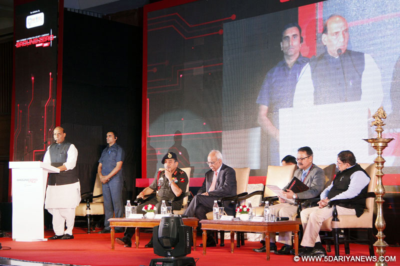 The Union Home Minister, Rajnath Singh addressing the inaugural session of the 4-day ‘Ground Zero Summit-2015
