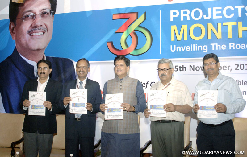 The Minister of State (Independent Charge) for Power, Coal and New and Renewable Energy, Shri Piyush Goyal releasing the publication after unveiling the road map for opening of 36 mines in 36 months, by the Western Coalfields Limited (WCL), in New Delhi November 05, 2015. The Secretary (Coal), Shri Anil Swarup is also seen.