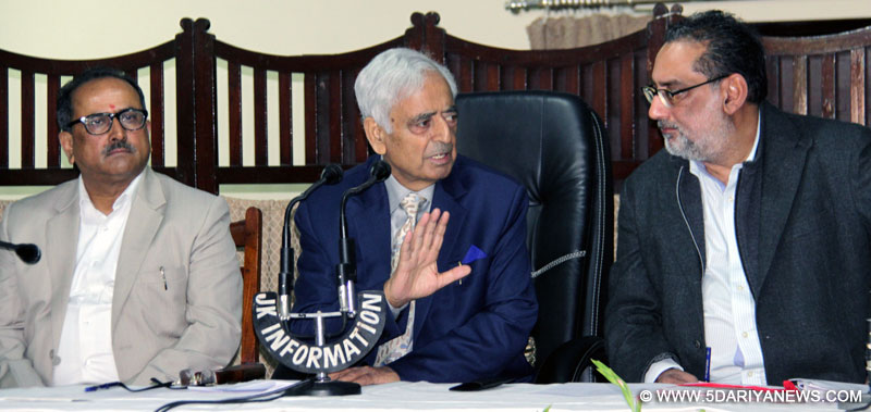 Mufti Mohammad Sayeed addresses press conference in winter capital