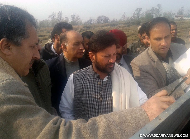 Chaudhary Lal Singh inspects proposed AIIMS site at Awantipora