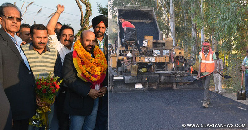 Bali Bhagat kick starts blacktopping of Jammu-Akhnoor road
