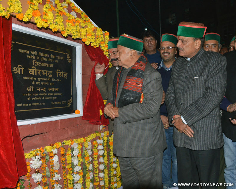 Virbhadra Singh lays foundation stone of TraumaCentre at Khaneri hospital in Rampur