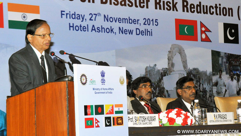 The Additional Principal Secretary to the Prime Minister of India, Dr. P.K. Mishra addressing at the inauguration of the SAARC Regional Workshop on Sharing of Best Practices on Disaster Risk Reduction (DRR), in New Delhi on November 27, 2015.
