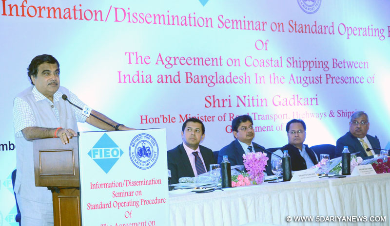 Nitin Gadkari speaking at a seminar on the Standard Operation Procedures 