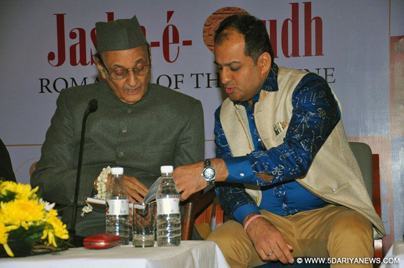 Chef Sunil Soni and Rajya Sabha member and Congress leader Dr Karan Singh during a programme organised to release "Jashn-e-Oudh" - a book authored by Soni in New Delhi, on Dec 4, 2015.