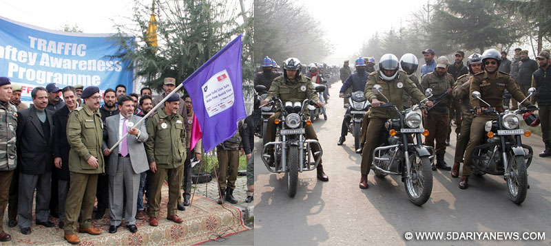 Syed Mohammad Altaf Bukhari flags off road safety awareness rally