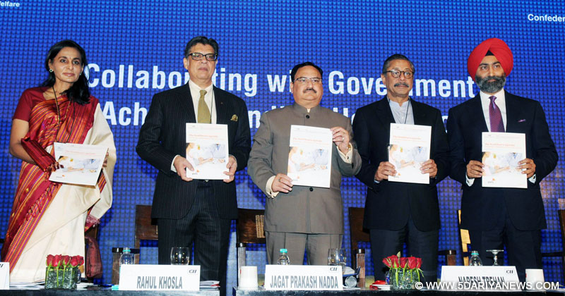 The Union Minister for Health & Family Welfare, Shri J.P. Nadda releasing “The healthcare agenda”, at the 12th India Health Summit, organised by the CII, in New Delhi on December 10, 2015. 