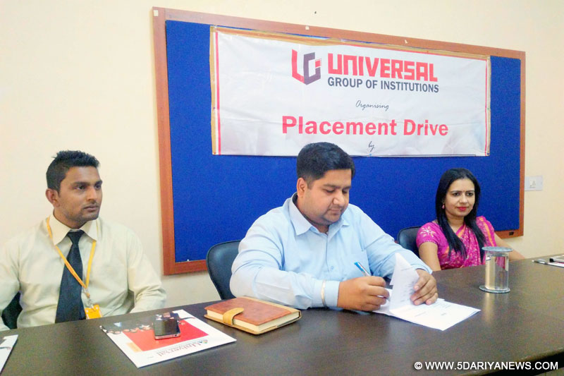 10 students selected at placement drive at UGI at package up to 3.5 lacs per annum
