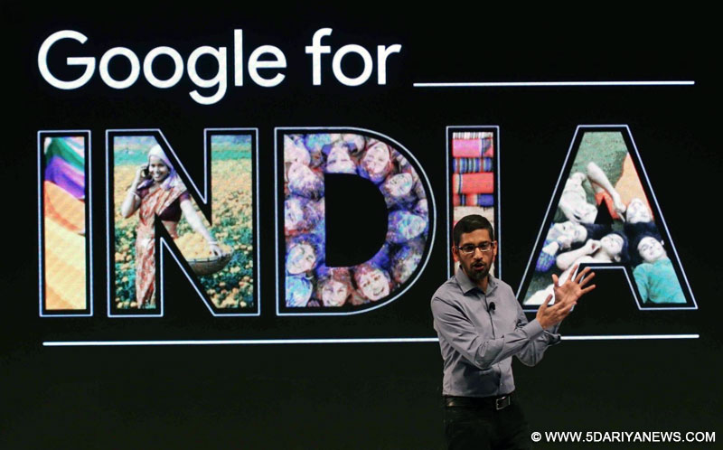 Google CEO Sundar Pichai during a press conference in Delhi on Dec. 16, 2015.