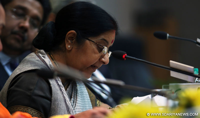 Union External Affairs Minster Sushma Swaraj at the AGM of FICCI in New Delhi, on Dec 18, 2015.