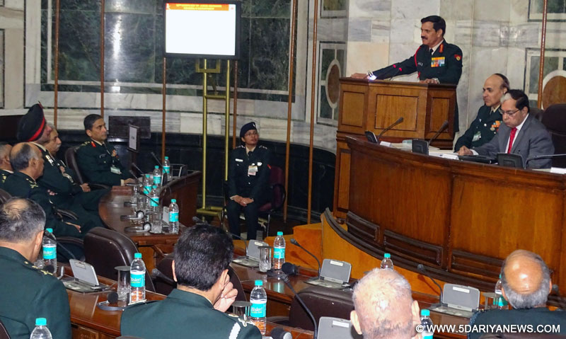The Chief of Army Staff, General Dalbir Singh addressing the symposium, in New Delhi on December 21, 2015.