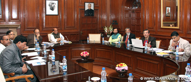 The Union Home Minister, Shri Rajnath Singh chairing a meeting of the Committee of Ministers on the Seeds Bill, in New Delhi on December 21, 2015. 