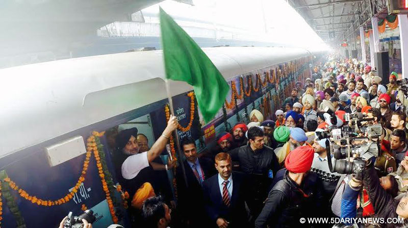 Sukhbir Singh Badal flags off maiden Tirth Yatra train