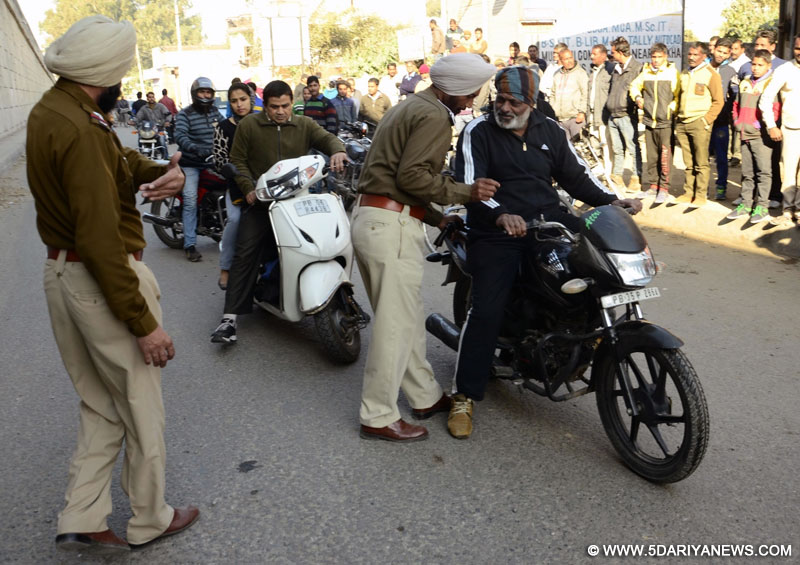 Pathankot: Security beefed up in Pathankot following a terrorists attack on an Indian Air Force (IAF) base on Jan 2, 2016. 
