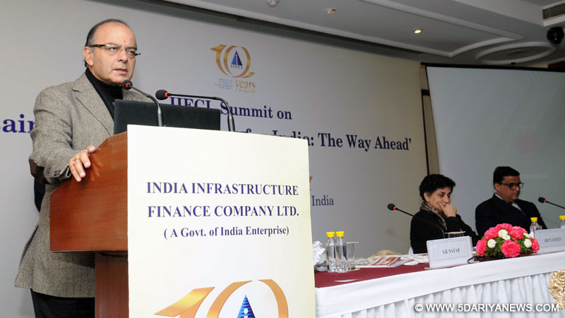 Arun Jaitley addressing the National level Summit on “Sustainable Infrastructure for India: The Way Ahead”, on the occasion of the 10th foundation day of the India Infrastructure Finance Company Ltd. (IIFCL), in New Delhi on January 05, 2016
