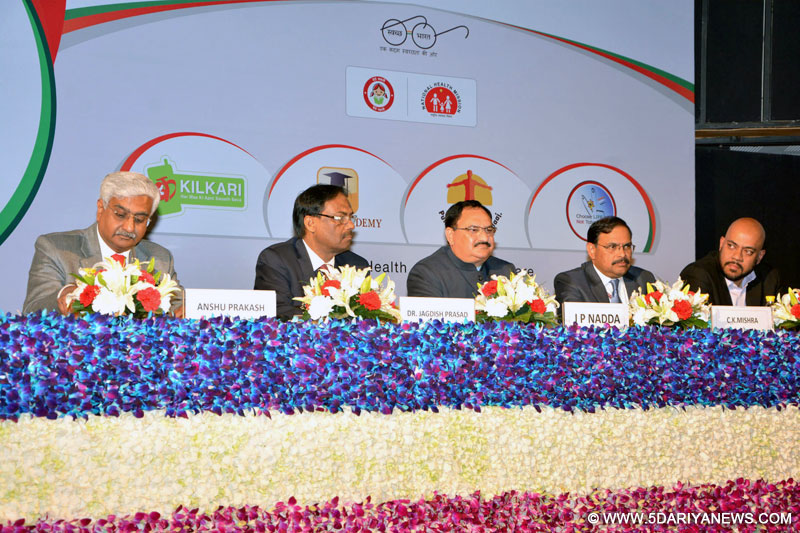 J.P. Nadda at the launch of the four Mobile-Health initiatives for extending public healthcare services across the country-Kilkari, Mobile Academy, m-Cessation and TB Missed Call, in New Delhi 