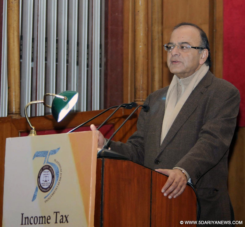 Arun Jaitley delivering the valedictory address at the Platinum Jubilee Celebrations of Income Tax Appellate Tribunal, in New Delhi on January 25, 2016.