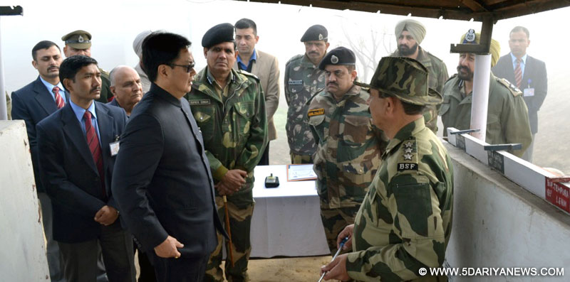 The Minister of State for Home Affairs, Shri Kiren Rijiju visiting the BOP Mahwa, in Amritsar on February 01, 2016.