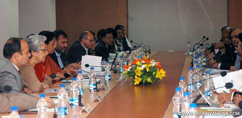 Nirmala Sitharaman meeting the Export Promotion Councils on export related issues, in New Delhi on February 02, 2016. The Commerce Secretary, Ms. Rita A. Teaotia is also seen.