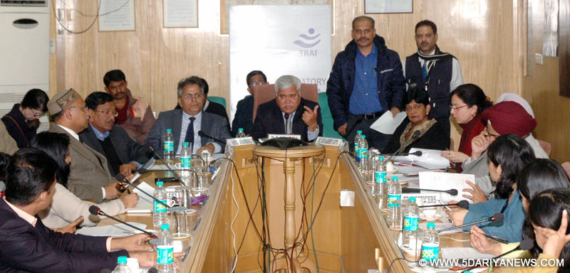 The Chairman, TRAI, Shri Ram Sewak Sharma addressing a Press Conference, in New Delhi on February 08, 2016.