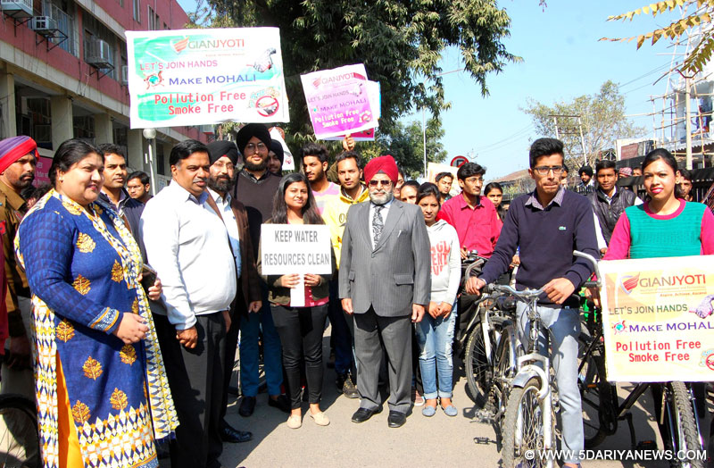 Gain Jyoti organized Cycle rally to spread awareness to make Pollution free Mohali