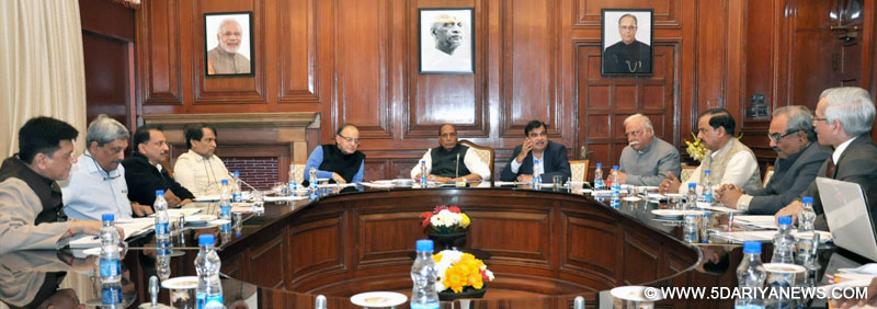 The Union Home Minister, Shri Rajnath Singh chairing a meeting of the Group of Ministers (GoM) on Civil Aviation Policy, in New Delhi on February 18, 2016. 