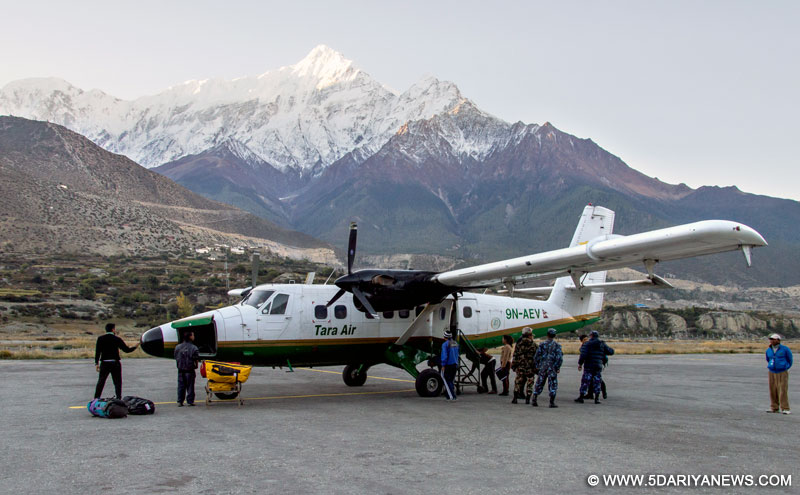 Undated file photo shows a Twin Otter plane landing at Jomsom, Mustang, Nepal. Search operation has begun for a missing aircraft of Tara Airlines in Nepal that was flying with 18 passengers on board. 