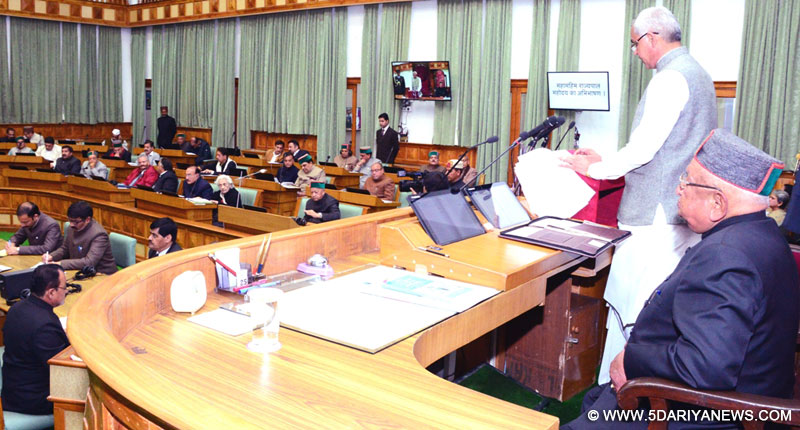 Governor Acharya Devvrat  addressing the House during Budget Session of HP Vidhan Sabha at Shimla on 25.2.2016.