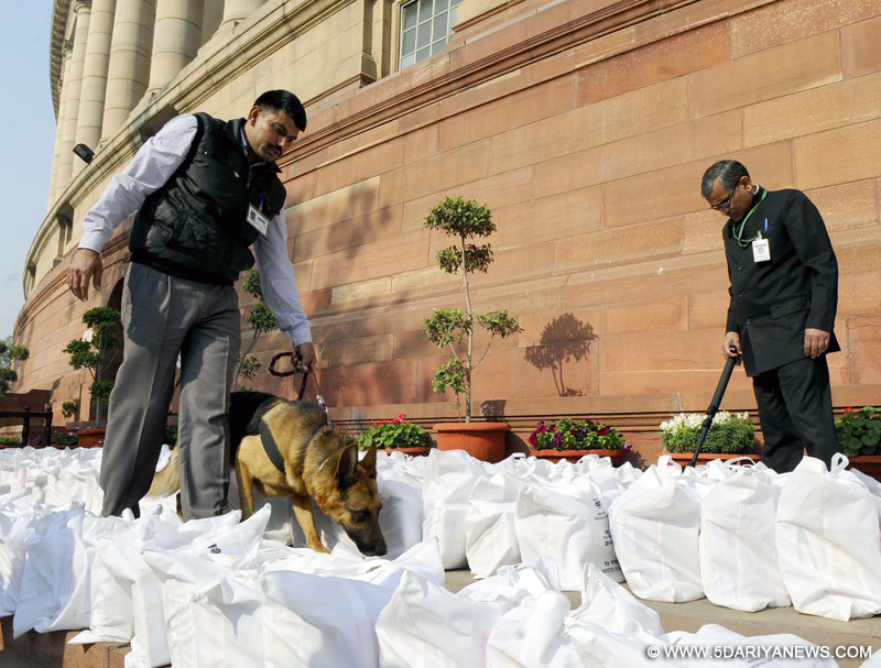 The Railway Budget 2016-17 documents brought in the Parliament House premises under security, in New Delhi on February 25, 2016. 