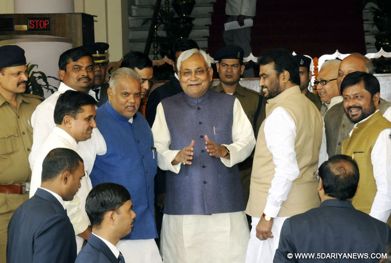  Patna Chief Minister Nitish Kumar arrives at the state assembly in Patna on Feb 25, 2016.