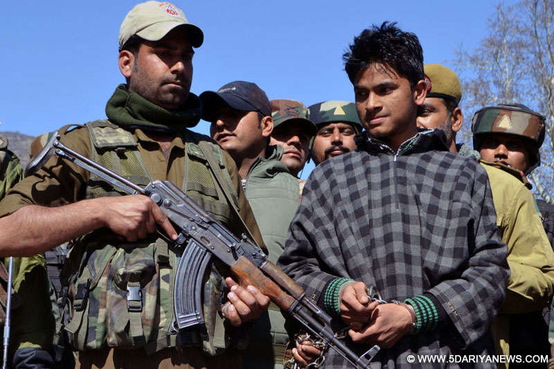 Mohammad Sadiq Gujjar, 17 - an alleged Pakistani suicide bomber of the Jaish-e-Muhammad (JeM) outfit, who was arrested by security forces in Baramulla district in Jammu and Kashmir on Feb 25, 2016. 