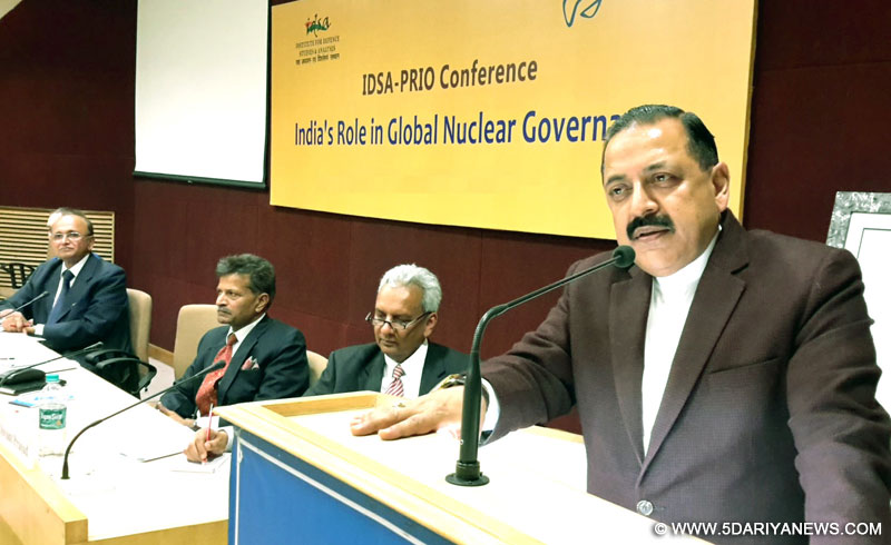 Dr. Jitendra Singh addressing an International Conference on “India’s Role in Global Nuclear Governance”, organised by the Institute for Defence Studies and Analyses (IDSA), in New Delhi on February 26, 2016.