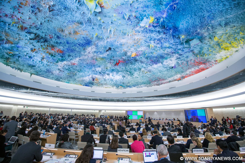 Delegates attend the 31st Session of the Human Rights Council (HRC), in Geneva, Switzerland, Feb. 29, 2016. A joint statement by the BRICS countries, namely Brazil, Russia, India, China and South Africa, issued here on Monday emphasized that the right to development should be central to the implementation of the 2030 Agenda. The joint statement was made on the annual High-Level Panel on Human Rights Mainstreaming during the 31st Session of the HRC. 