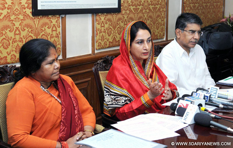 The Union Minister for Food Processing Industries, Smt. Harsimrat Kaur Badal interacting with the media about the Food Processing initiatives announced in the Budget, in New Delhi on March 01, 2016.
