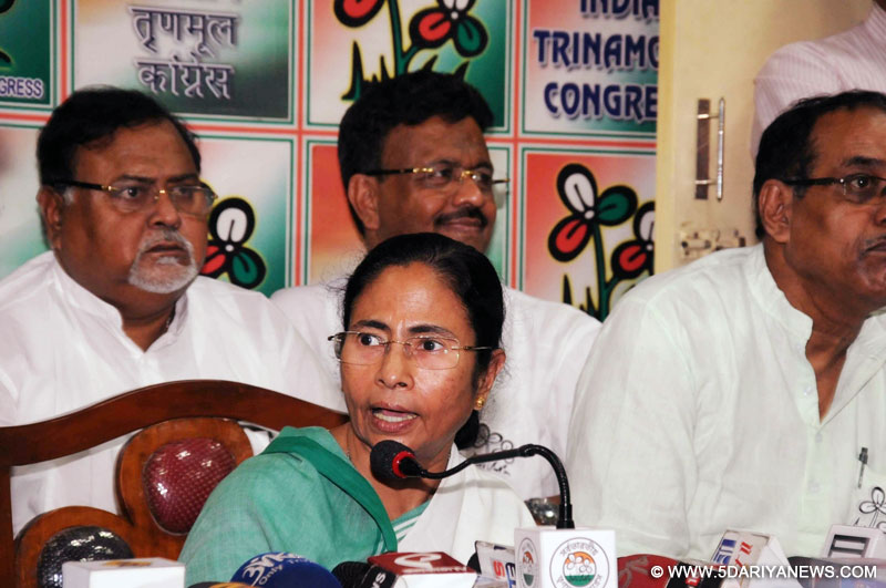 West Bengal Chief Minister and Trinamool Congress supremo Mamata Banerjee addresses a press conference to announce the list of candidates contesting upcoming assembly elections from her party, at her residence in Kolkata, on March 4, 2016.