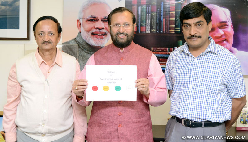 The Minister of State for Environment, Forest and Climate Change (Independent Charge), Shri Prakash Javadekar releasing the New Categorisation of Industries, in New Delhi on March 05, 2016.