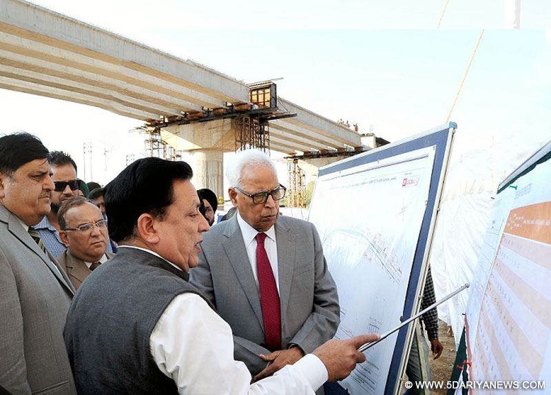 	Governor inspects work on Bikram Chowk Fly Over Project