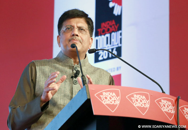 The Minister of State (Independent Charge) for Power, Coal and New and Renewable Energy, Shri Piyush Goyal addressing at the in 