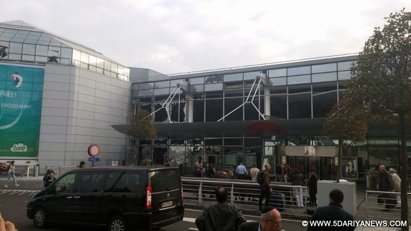 A picture of Zaventem airport in Brussels after two massive explosions devastated the departure area of the airport triggering panic in the Belgian capital on March 22, 2016.