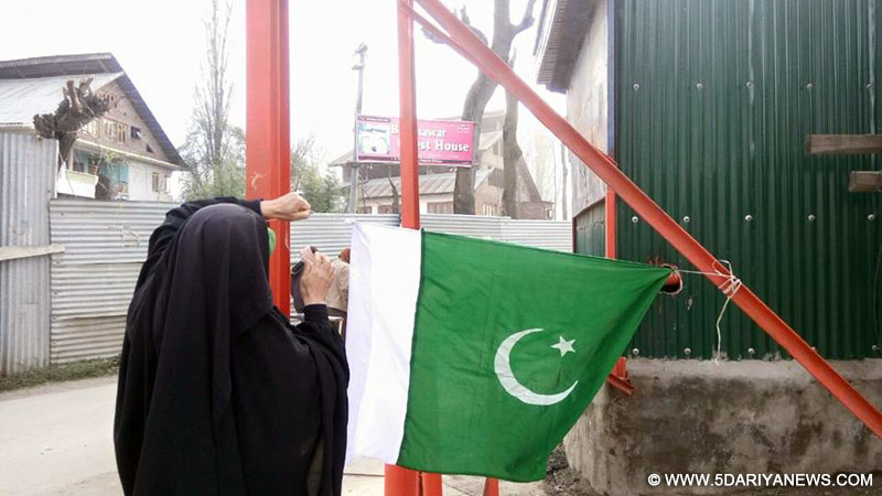 Pakistan flags hoisted in Srinagar