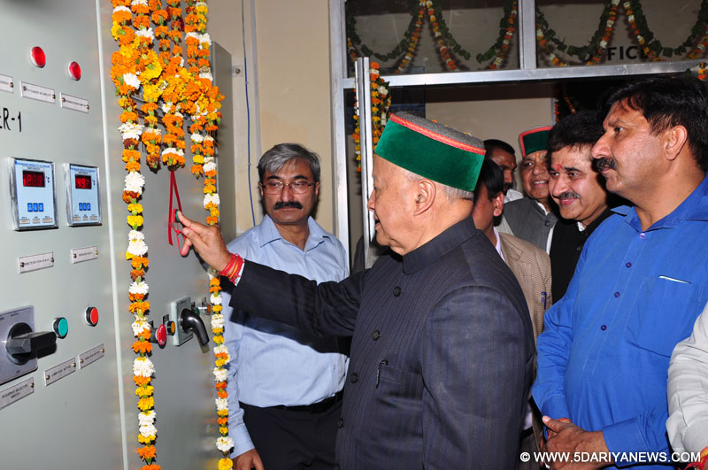 Chief Minister Shri Virbhadra Singh inaugurating  220 KV Sub Station in village Kulhariwala (Mandhala) in Distt Solan   on 25-03-2016.