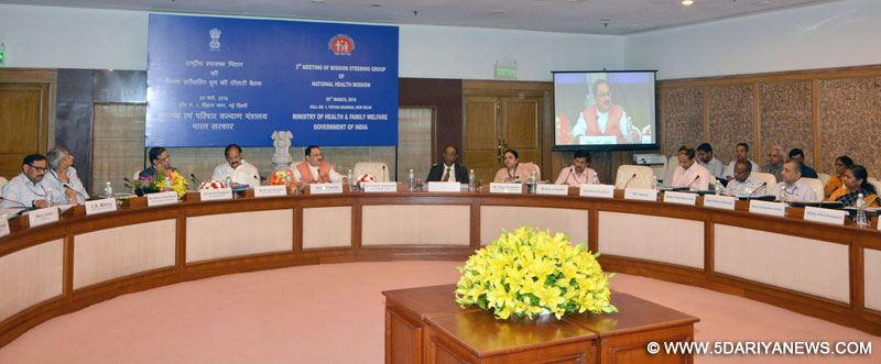 The Union Minister for Health & Family Welfare, Shri J.P. Nadda at the 3rd meeting of Mission Steering Group (MSG) on National Health Mission, in New Delhi on March 29, 2016. The Union Minister for Urban Development, Housing and Urban Poverty Alleviation and Parliamentary Affairs, Shri M. Venkaiah Naidu and other dignitaries are also seen.