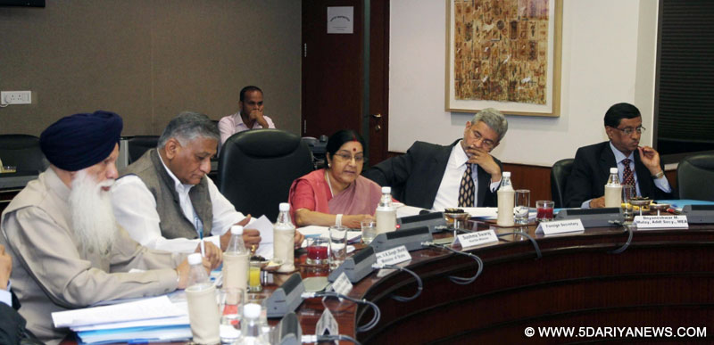 External Affairs Minister Sushma Swaraj during the Panel Discussion - II for the Pravasi Bhartiya Divas in New Delhi on March 29, 2016. 