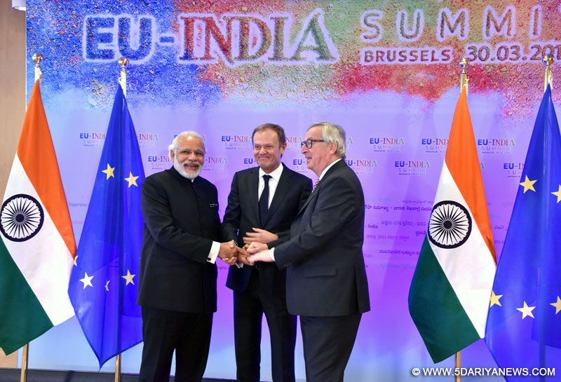 The Prime Minister, Shri Narendra Modi at the restricted meeting just before the 13th EU-INDIA Summit, in Brussels, Belgium on March 30, 2016.