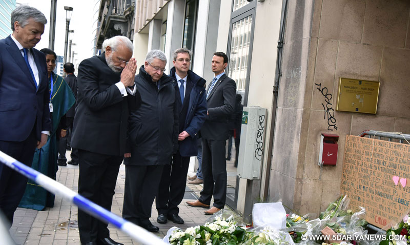 Narendra Modi pays tributes to Belgium terror victims at blast-hit metro station