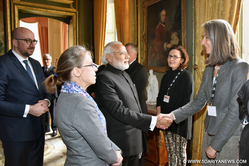 The Prime Minister, Shri Narendra Modi along with the Prime Minister of Belgium, Mr. Charles Michel meeting the CEOs of Belgium companies, in Brussels, Belgium on March 30, 2016.