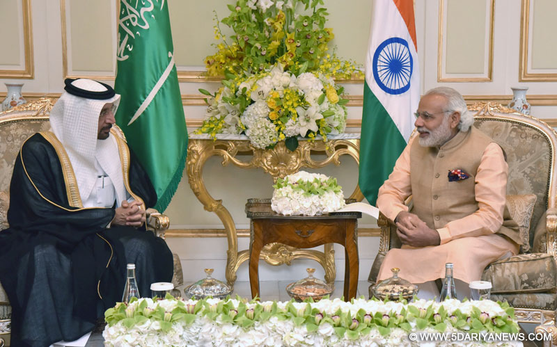 The Prime Minister, Shri Narendra Modi meeting the Minister of Health & Chairman of Board of Saudi Armaco, Eng. Khalid Bin Abdulaziz Al-Faleh, in Riyadh, Saudi Arabia on April 03, 2016.